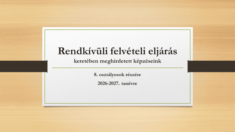 Rendkívüli felvételi eljárás